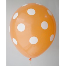 Orange - Standard Polkadots Printed Balloons